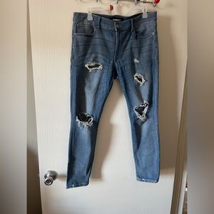 Express jeans size 10 ripped ankle legging